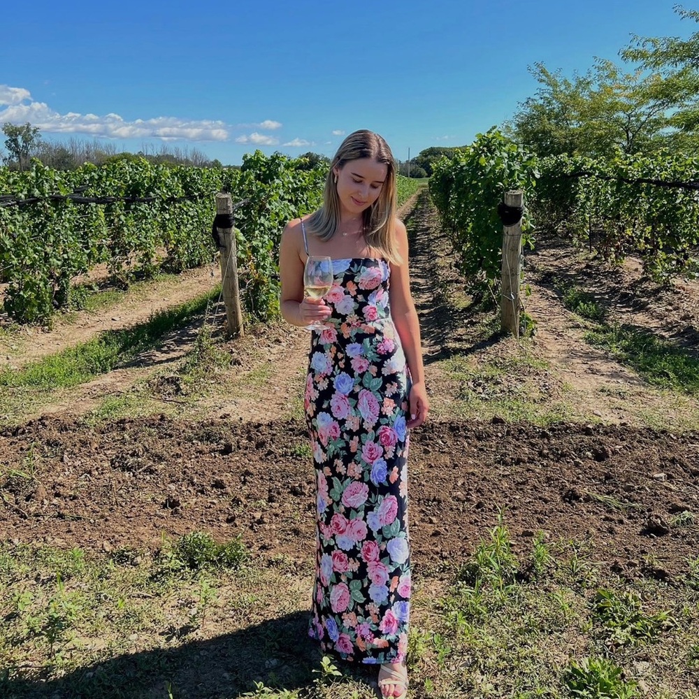 Maxine Park & Fifth Black and Pink Maxi Dress